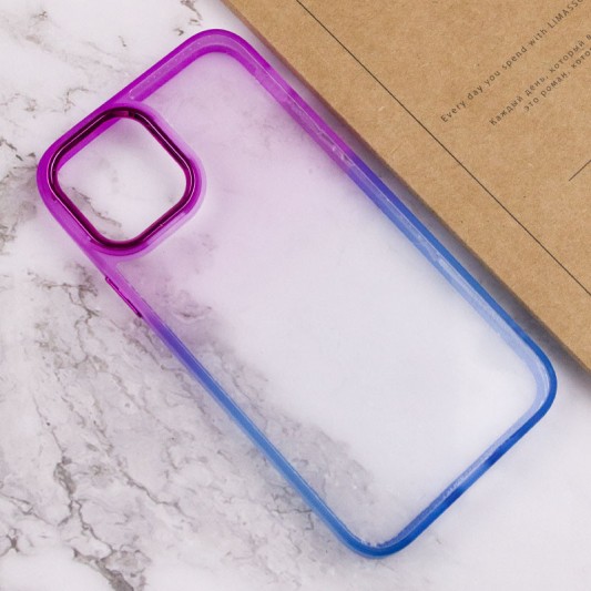 Чехол TPU+PC Fresh sip series для Apple iPhone 14 (6.1") Синий / Фиолетовый - изображение 2