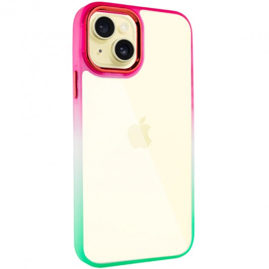 Чехол TPU+PC Fresh sip series для Apple iPhone 14 (6.1") Салатовый / Розовый