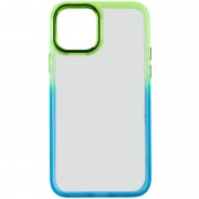Чехол для Apple iPhone 14 (6.1"") - TPU+PC Fresh sip series Бирюзовый / Лимонный