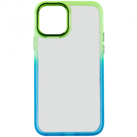 Чехол TPU+PC Fresh sip series для Apple iPhone 14 (6.1") Бирюзовый / Лимонный - изображение 1