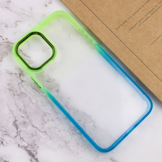 Чехол TPU+PC Fresh sip series для Apple iPhone 14 (6.1") Бирюзовый / Лимонный - изображение 2