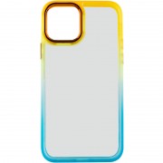 Чехол для Apple iPhone 14 (6.1"") - TPU+PC Fresh sip series Бирюзовый / Оранжевый