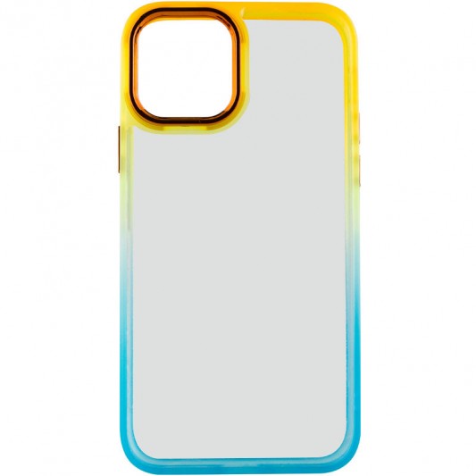 Чехол TPU+PC Fresh sip series для Apple iPhone 14 (6.1") Бирюзовый / Оранжевый - изображение 1