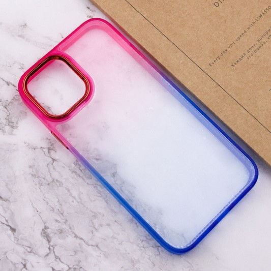Чехол TPU+PC Fresh sip series для Apple iPhone 14 (6.1") Синий / Розовый - изображение 2