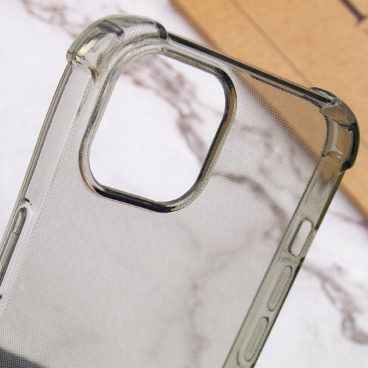 TPU чехол GETMAN Ease logo усиленные углы для Apple iPhone 14 (6.1") Серый (прозрачный) - изображение 5