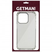 TPU чехол для Apple iPhone 14 Pro Max - GETMAN Ease logo усиленные углы Серый (прозрачный)