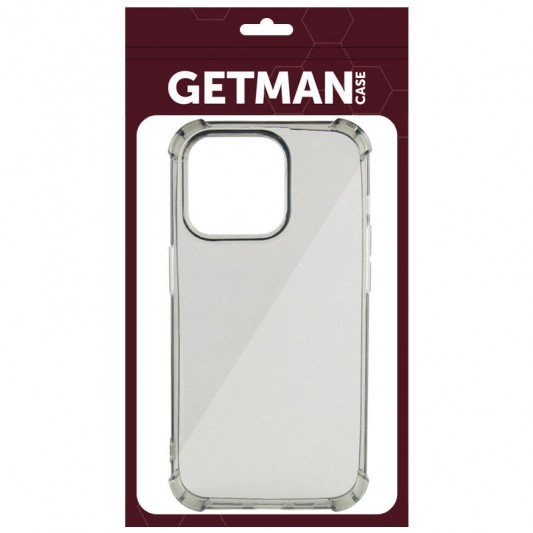 TPU чехол GETMAN Ease logo усиленные углы для Apple iPhone 14 Pro Max (6.7") Серый (прозрачный) - изображение 5