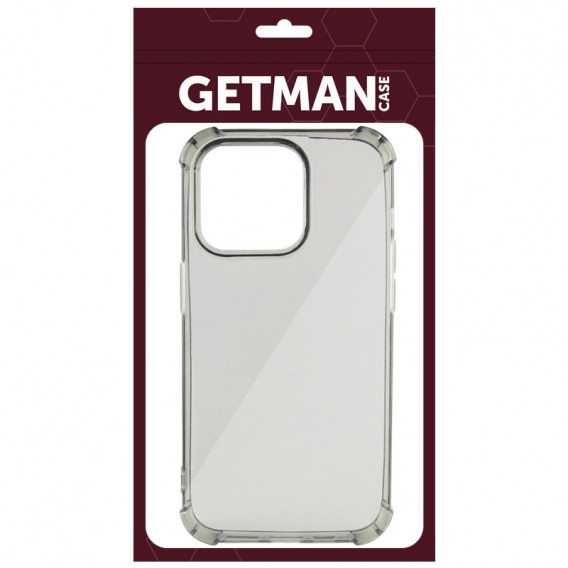 TPU чохол для Apple iPhone 14 Pro Max - GETMAN Ease logo посилені кути Сірий (прозорий)