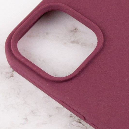 Чехол Silicone Case Full Protective (AA) для Apple iPhone 14 Pro (6.1") Бордовый / Plum - изображение 3