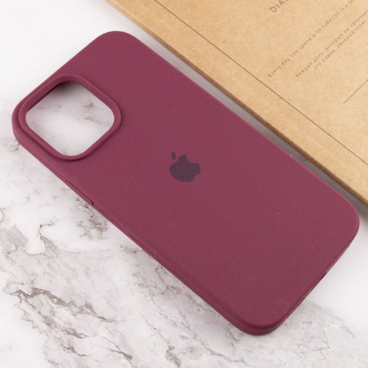 Чехол Silicone Case Full Protective (AA) для Apple iPhone 14 Pro (6.1") Бордовый / Plum - изображение 4