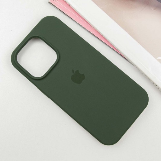 Чехол Silicone Case Full Protective (AA) для Apple iPhone 14 Pro (6.1") Зеленый / Cyprus Green - изображение 1