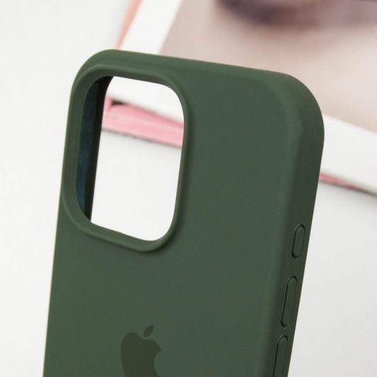 Чехол Silicone Case Full Protective (AA) для Apple iPhone 14 Pro (6.1") Зеленый / Cyprus Green - изображение 3