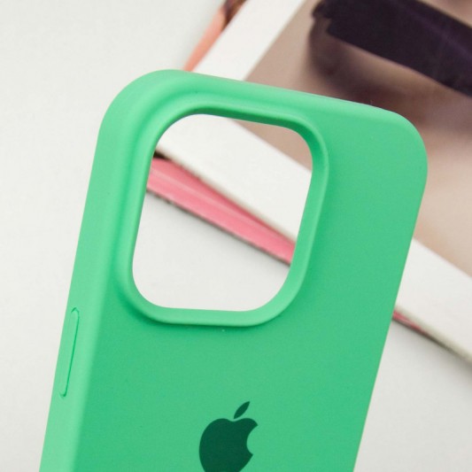 Чохол Silicone Case Full Protective (AA) для Apple iPhone 14 Pro (6.1") Зелений / Spearmint - зображення 2 