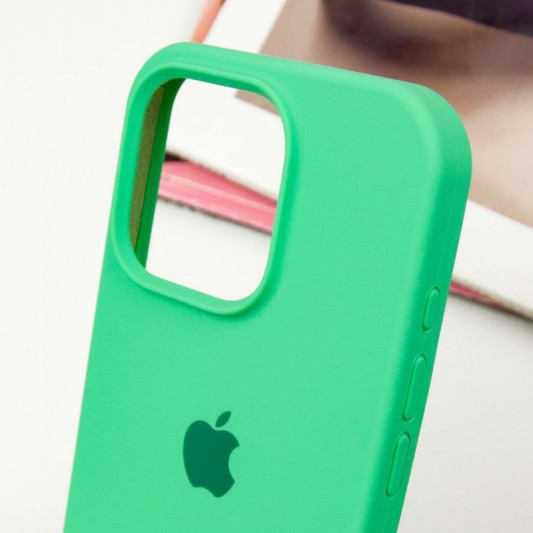 Чохол Silicone Case Full Protective (AA) для Apple iPhone 14 Pro (6.1") Зелений / Spearmint - зображення 3 