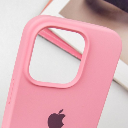 Чехол Silicone Case Full Protective (AA) для Apple iPhone 14 Pro (6.1") Розовый / Light pink - изображение 2