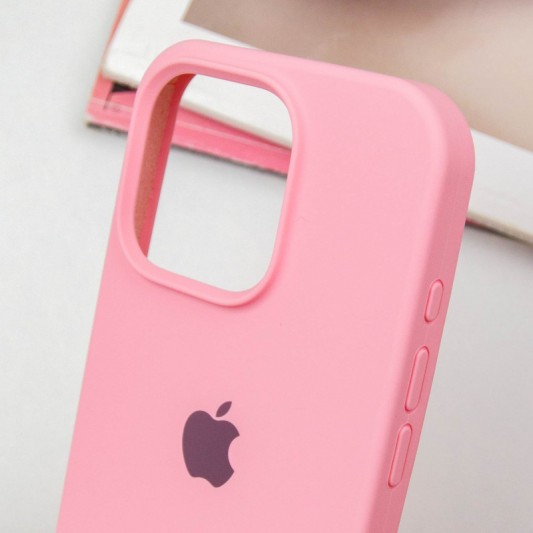 Чехол Silicone Case Full Protective (AA) для Apple iPhone 14 Pro (6.1") Розовый / Light pink - изображение 3