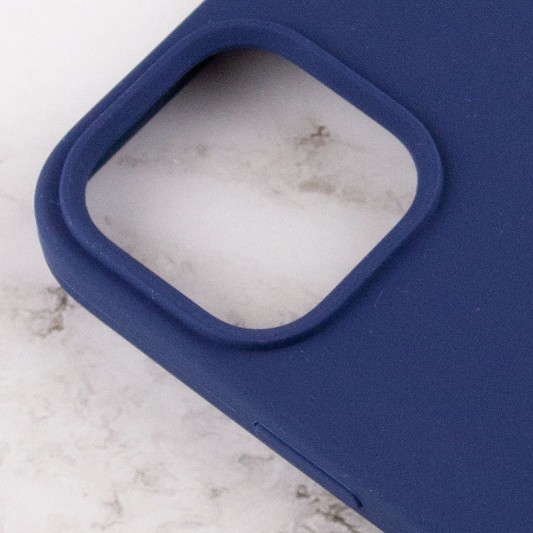 Чехол Silicone Case Full Protective (AA) для Apple iPhone 14 Pro (6.1") Синий / Deep navy - изображение 3