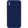 Чохол для Apple iPhone XS Max (6.5"") - Silicone Case Square Full Camera Protective (AA) Темно-синій / Midnight blue