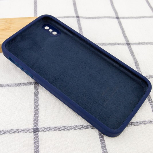 Чохол Silicone Case Square Full Camera Protective (AA) для Apple iPhone XS Max (6.5") Темно-синій / Midnight blue - зображення 2 
