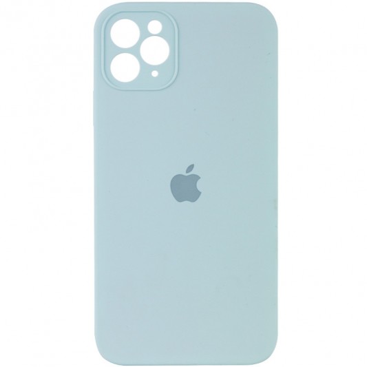 Чохол Silicone Case Square Full Camera Protective (AA) для Apple iPhone 11 Pro Max (6.5") Бірюзовий / Light Turquoise