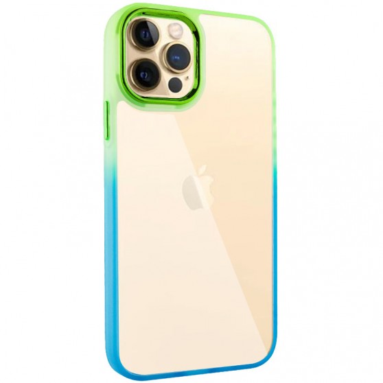 Чехол TPU+PC Fresh sip series для Apple iPhone 12 Pro / 12 (6.1") Бирюзовый / Лимонный
