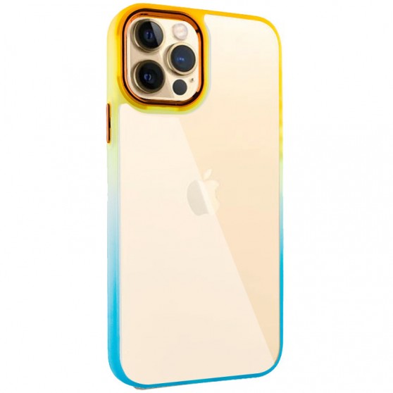 Чехол TPU+PC Fresh sip series для Apple iPhone 12 Pro / 12 (6.1") Бирюзовый / Оранжевый