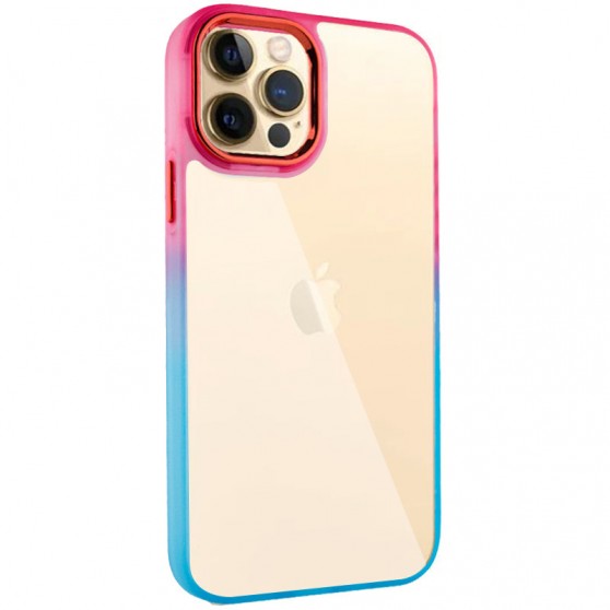 Чехол TPU+PC Fresh sip series для Apple iPhone 12 Pro / 12 (6.1") Бирюзовый / Розовый