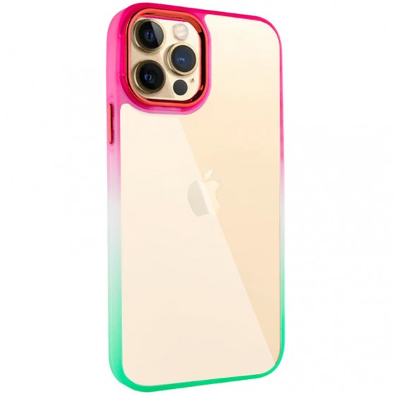 Чехол TPU+PC Fresh sip series для Apple iPhone 12 Pro / 12 (6.1") Салатовый / Розовый