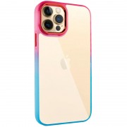 Чехол для Apple iPhone 12 Pro Max (6.7"") - TPU+PC Fresh sip series Бирюзовый / Розовый