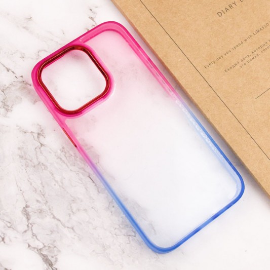 Чехол TPU+PC Fresh sip series для Apple iPhone 13 Pro (6.1") Синий / Розовый - изображение 2