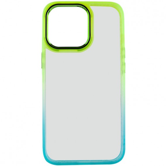 Чехол для Apple iPhone 13 Pro Max (6.7"") - TPU+PC Fresh sip series Бирюзовый / Лимонный