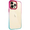 Чехол для Apple iPhone 13 Pro Max (6.7"") - TPU+PC Fresh sip series Бирюзовый / Розовый