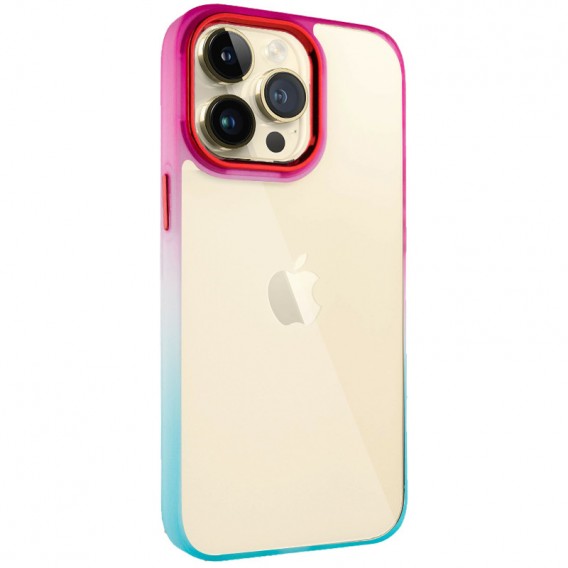 Чехол для Apple iPhone 13 Pro Max (6.7"") - TPU+PC Fresh sip series Бирюзовый / Розовый