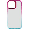 Чехол для Apple iPhone 13 Pro Max (6.7"") - TPU+PC Fresh sip series Бирюзовый / Розовый