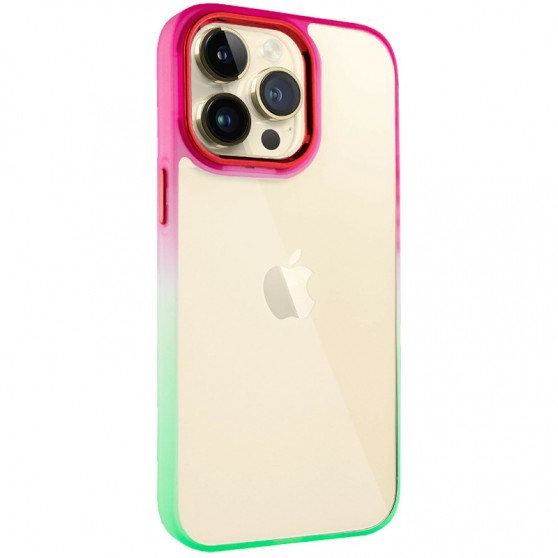 Чехол TPU+PC Fresh sip series для Apple iPhone 13 Pro Max (6.7") Салатовый / Розовый