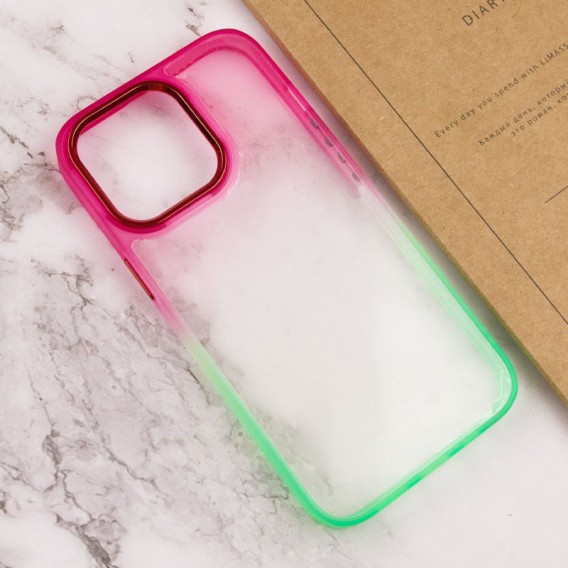 Чехол для Apple iPhone 13 Pro Max (6.7"") - TPU+PC Fresh sip series Салатовый / Розовый