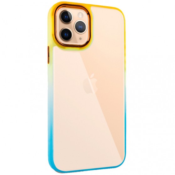 Чехол TPU+PC Fresh sip series для Apple iPhone 11 Pro Max (6.5") Бирюзовый / Оранжевый