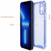 Чехол для Apple iPhone 13 Pro Max (6.7"") - TPU Ease Carbon color series Синий / Прозрачный