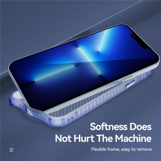 Чехол TPU Ease Carbon color series для Apple iPhone 13 Pro Max (6.7") Синий / Прозрачный - изображение 4