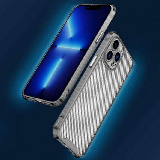 Чехол TPU Ease Carbon color series для Apple iPhone 13 Pro Max (6.7") Черный / Прозрачный - изображение 2