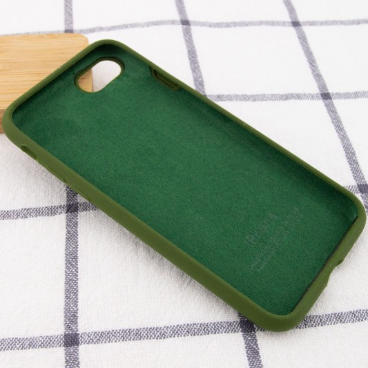 Чехол Silicone Case Full Protective (AA) для Apple iPhone SE (2020) Зеленый / Dark Olive - изображение 2