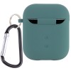 Силіконовий футляр з мікрофіброю для навушників Airpods 1/2 Зелений / Pine green