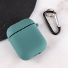 Силіконовий футляр з мікрофіброю для навушників Airpods 1/2 Зелений / Pine green