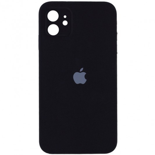 Чорний чохол Silicone Case Square Full Camera Protective (AA) для iPhone 11