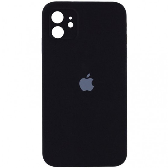 Чохол Silicone Case Square Full Camera Protective (AA) для Apple iPhone 11 (6.1") Чорний / Black