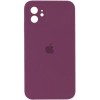 Чохол для Apple iPhone 11 (6.1"") - Silicone Case Square Full Camera Protective (AA) Бордовий / Maroon