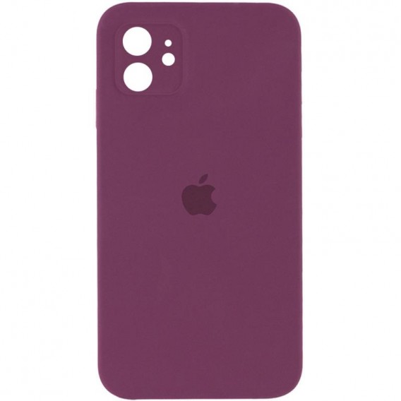 Чохол для Apple iPhone 11 (6.1"") - Silicone Case Square Full Camera Protective (AA) Бордовий / Maroon