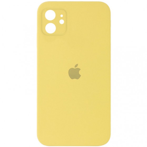 Чохол для Apple iPhone 11 (6.1"") - Silicone Case Square Full Camera Protective (AA) Жовтий / Canary Yellow