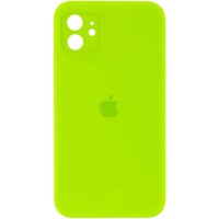 Чохол Silicone Case Square Full Camera Protective (AA) для Apple iPhone 11 (6.1") Салатовий / Neon green