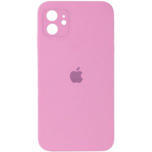 Чехол для iPhone 11 Silicone Case Square Full Camera Protective (Light pink)